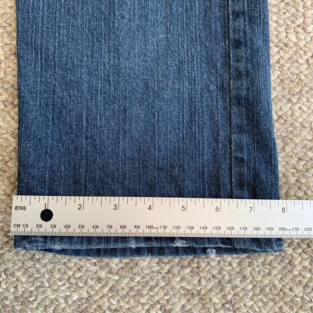 Garnet Hill Jeans Blue Denim Embroidered Dandelion Flower Women 14 Boho Festival - Picture 12 of 16